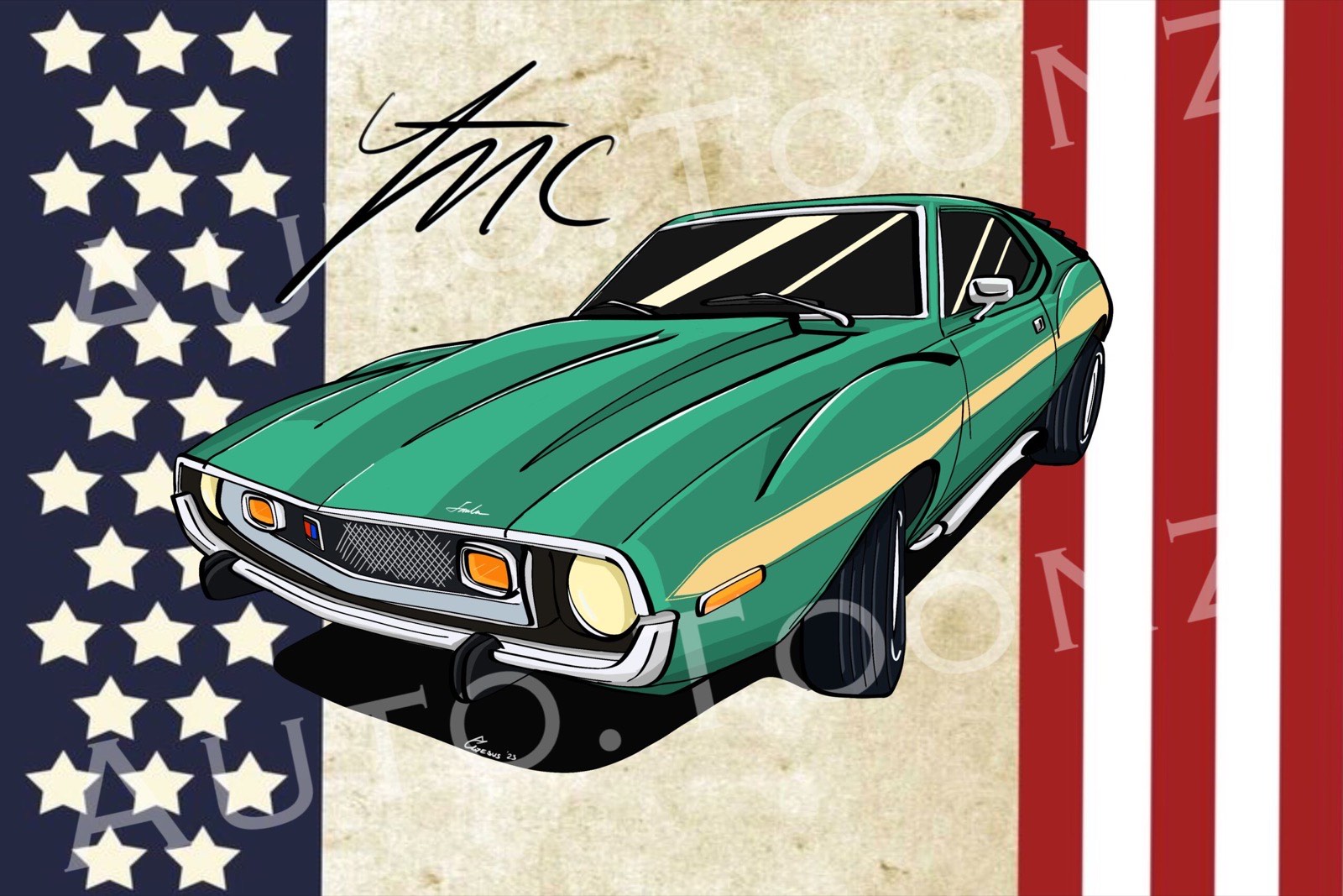 Hand-drawing automotive art